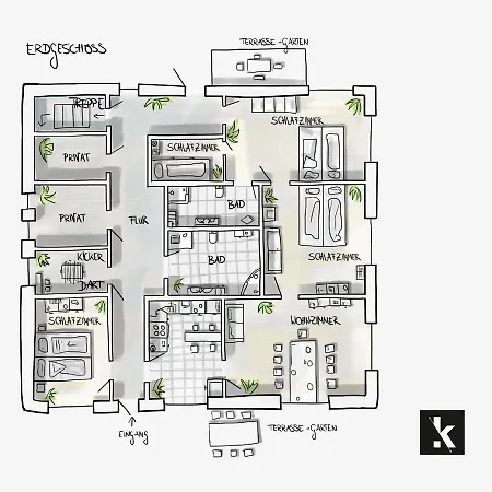 Fuchsbau Im Eg Des Ferienhauses Falkenhoehe * Oberweißbach