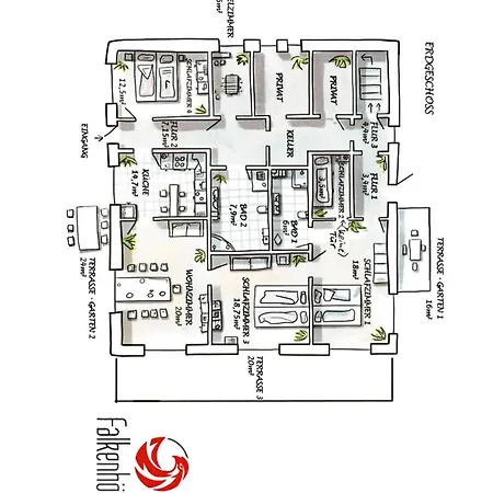 Fuchsbau Im Eg Des Ferienhauses Falkenhoehe アパート *